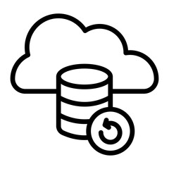 Backup Service Vector Line Icon Design