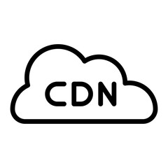 Content Delivery Network Vector Line Icon Design
