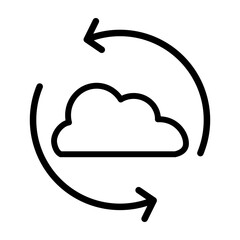 File Sync and Share Vector Line Icon Design