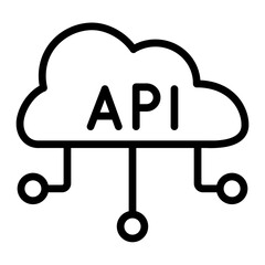 API Integration Vector Line Icon Design