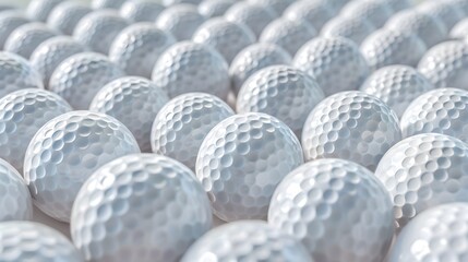 Close-Up of a Cluster of Golf Balls: Perfect for Sports and Leisure Themes