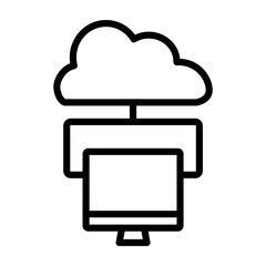 Monitoring Vector Line Icon Design