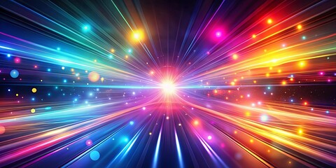 A symphony of colors and lights, radiating outwards with a vibrant intensity, capturing the essence of an abstract and dynamic universe.