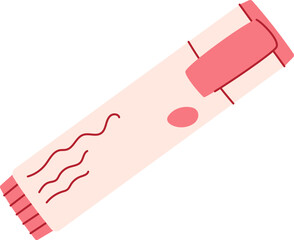 Colorful highlighter marker flat in cartoon graphic style, ideal for writing notes on stationery. Concept of creativity, communication, and playful design, perfect for educational and office use.