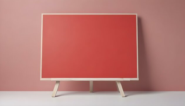Blank red board banner notice sign with copy space for your advertising mockup