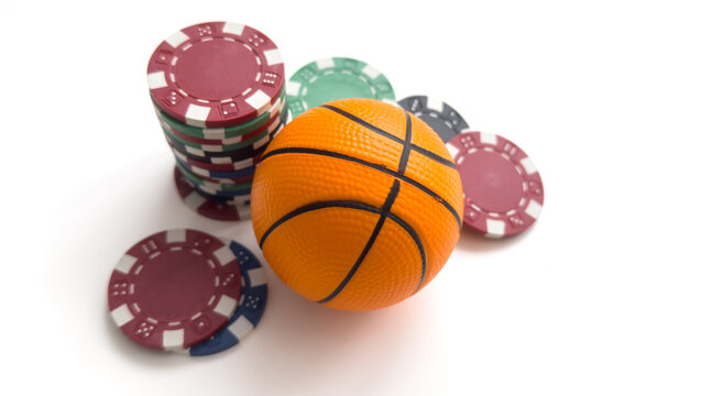 The casino chips isolated on white background