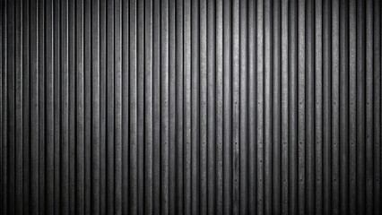 Obraz premium A textured and weathered surface of vertical lines, reminiscent of an industrial facade, reveals a sense of depth and history in the interplay of light and shadow.