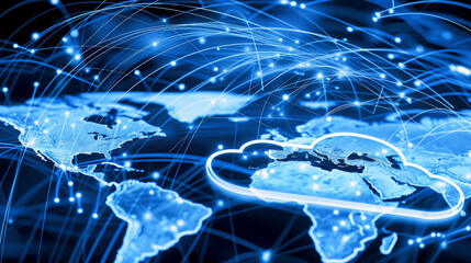 Global Digital Connectivity and Cloud Technology Representing the Modern World Network