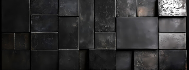 Naklejka premium Textured Black Grid