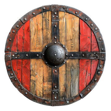 recommend clip art: Photo of a Viking shield, isolated on white background