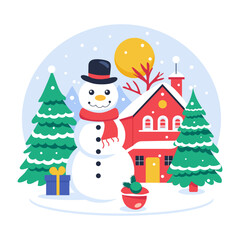 A flat illustration of winter season 