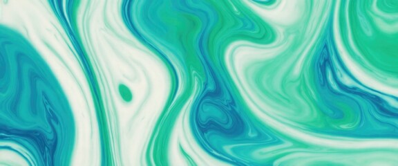 Obraz premium Green and blue color with liquid fluid Abstract marbled texture painting background