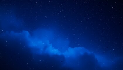 Fototapeta premium Serene Galaxy with Soft Blue Nebula and Stars Twinkling in the Night Sky