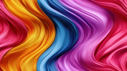 Vibrant Abstract Waves of Colors in Flowing Design