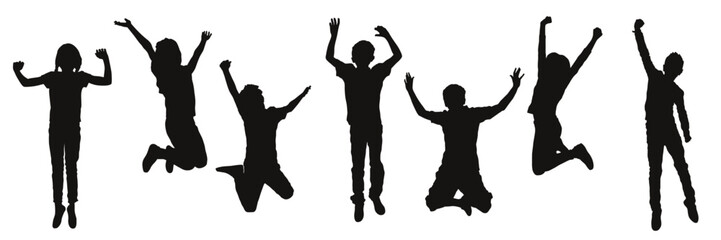 people silhouette kids 15