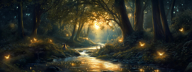 Obraz premium Enchanted Forest at Dusk