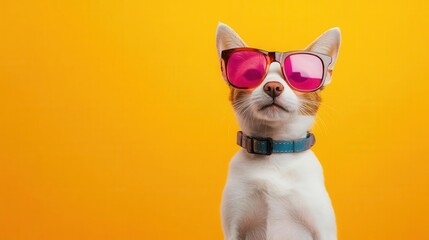 Adorable looking funny animal with brightly colored background. The image is relevant with funny animals theme.