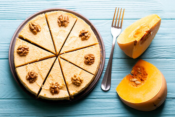appetizing pumpkin cheesecake