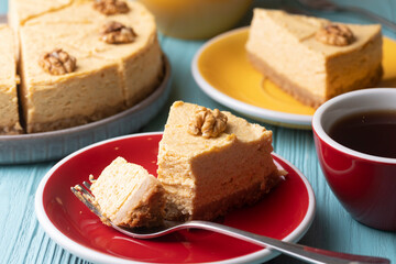 appetizing pumpkin cheesecake
