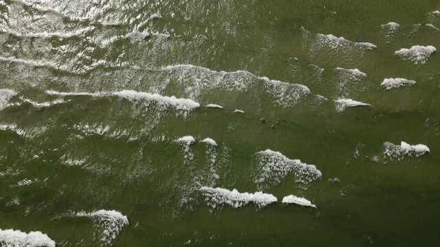 Aerial view across the KDF Prora Baltic white sand Beach 
