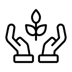 Save Nature Vector Line Icon Design