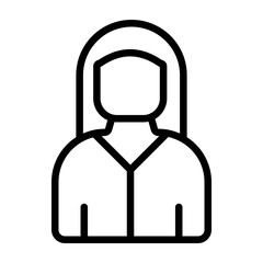 Woman Vector Line Icon Design