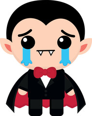 Cute vampire, goth, with expressions, collection, stick Fun Emotions, crying, sad vampire