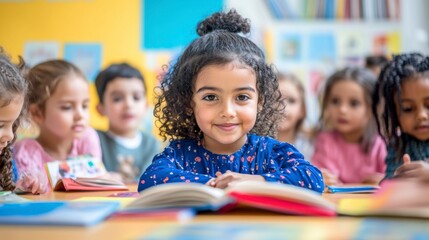 Fototapeta premium Group of Diverse Children Engaged in Learning Activities