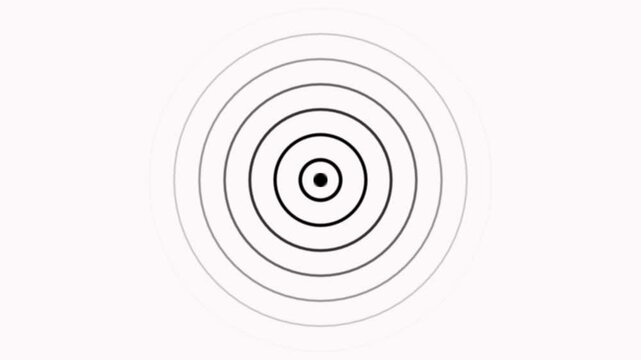 Animation of white circular electric wave spreading with transparent channel. Radio Waves in Circle Form. Radio waves signal animation.