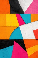 Obraz premium Chaotic Overlapping Shapes - Abstract Textural Composition of Disjointed Layers