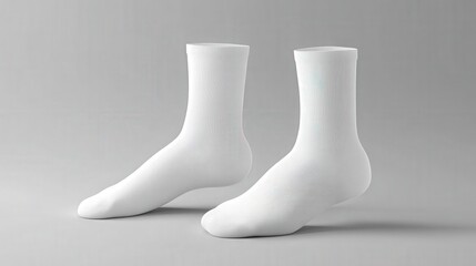 Realistic socks. White empty isolated foot wear mockup for brand identity or product design template. Vector illustration blank image trendy clothing set for legs