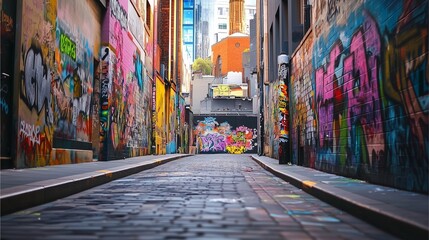 Fototapeta premium colorful graffiti alley in a city