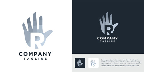 Obraz premium Letter R hand logo design template