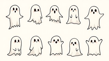 Cute Cartoon Ghosts Collection