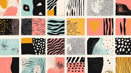 Abstract patterned collage background for graphic design in vector format.