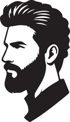 Man hairstyle silhouette vector, handsome man hairstyle.