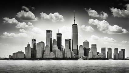 Monochrome Skyline Tribute for Patriot Day