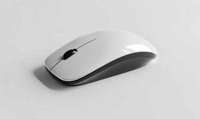 Modern wireless mouse, white background, 4K hyperrealistic photo