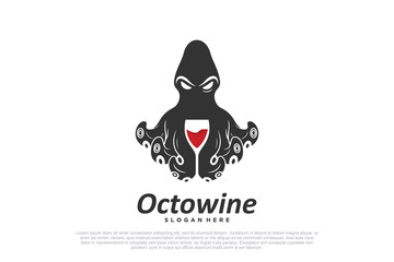 Octowine logo design element vector for your business