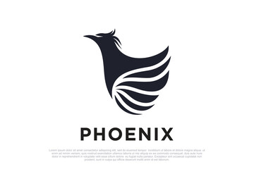Phoenix logo design unique concept Premium Vector