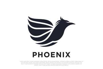 Phoenix logo design unique concept Premium Vector