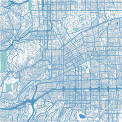 Fototapeta premium Map of Alhambra in California in a professional blue style. Contains layered vector with roads water, parks, etc.