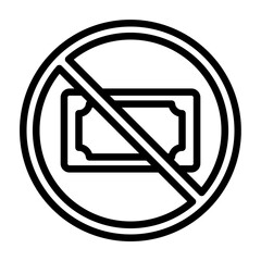 No Money Vector Line Icon Design