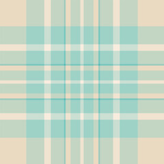 Aged fabric check texture, pixel plaid background tartan. Funky vector pattern seamless textile in light and pale teal colors.