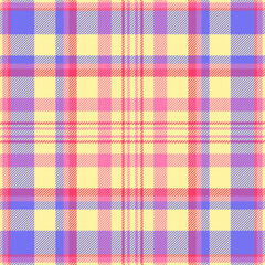 Lumberjack fabric check textile, fur pattern texture tartan. Mockup vector background plaid seamless in yellow and indigo colors.