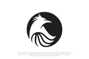 Phoenix logo design unique concept Premium Vector
