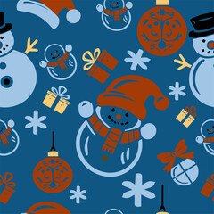 seamless pattern with christmas presents