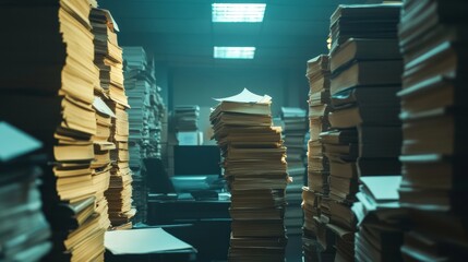 Obraz premium Overwhelmed by Paperwork.