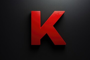 Obraz premium Red letter K on black background