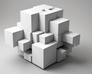 3d render of a cube